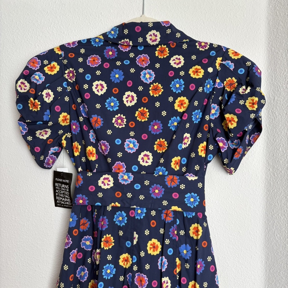 NWT LHD Glades Black Floral Collared Maxi Midi Shirt Dress Sz 8 Retro Graphic - Picture 11 of 15